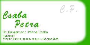 csaba petra business card